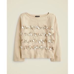 J. Crew Mariner Jersey Long-Sleeve T-Shirt Embellishment Light Khaki S NWT